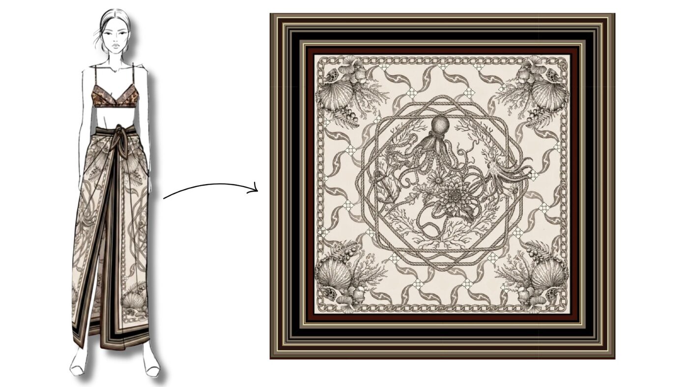 Foulard — estampa autoral com IA